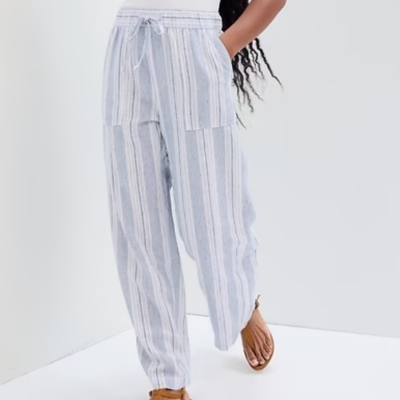 NWT Banana Republic Gap wide leg striped linen beach pants size medium - Picture 2 of 16
